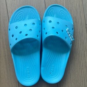 CROCS Bright Blue Slide Sandals